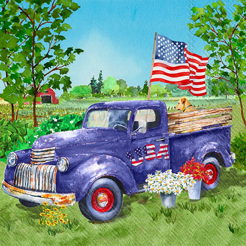 Patriotic Truck Paper Napkins