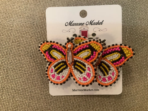 Multicolor Butterfly Beaded Earrings