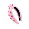 Childs Light Pink Headband with Hot Pink Crystals