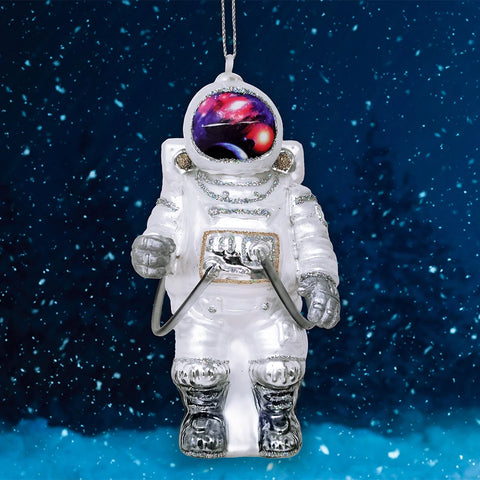 Astronaut Glass Christmas Ornament