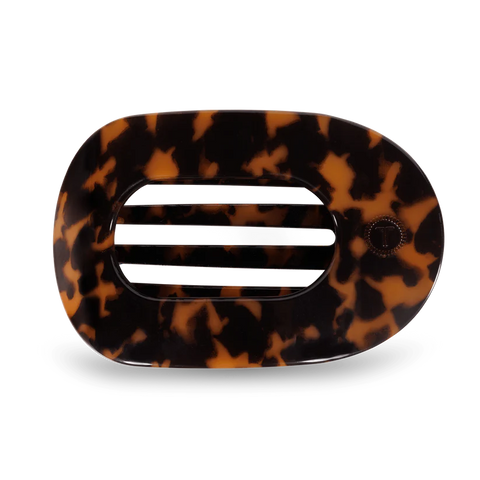 Tortoise Large Flat Round Hair Clip