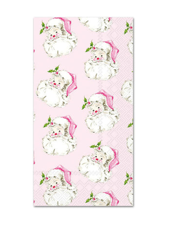 Pink Santa Paper Guest Towels - Buffet Napkins