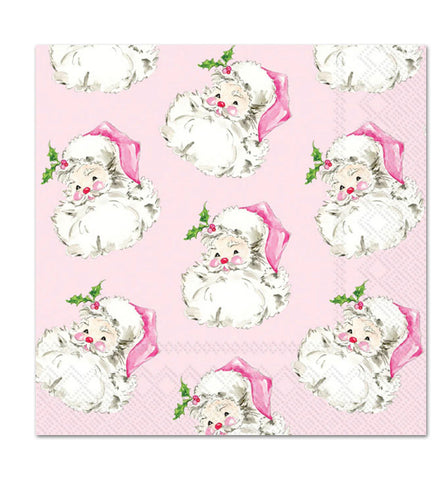 Pink Santa Paper Luncheon Napkins