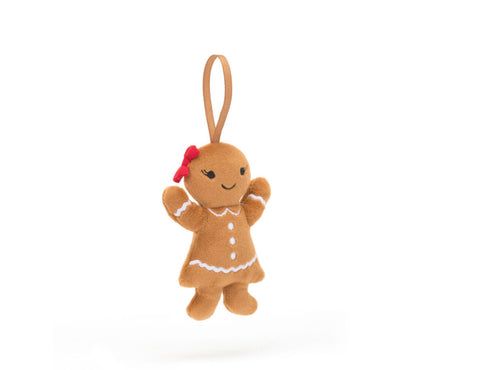 Festive Folly Gingerbread Ruby Ornament