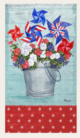 Patriotic Pinwheel 4th of July Guest Towels