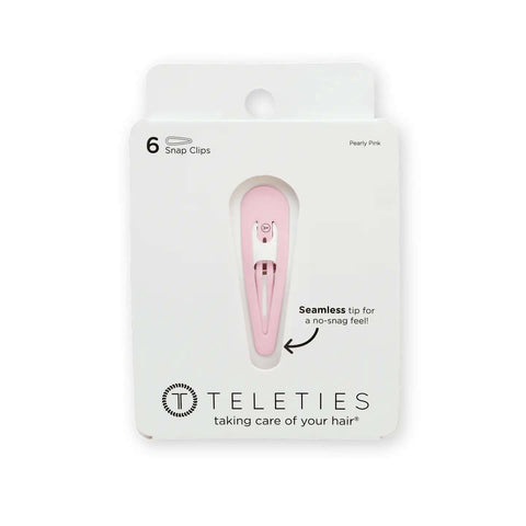 Teleties Pearly Pink 6 Count Snap Clip