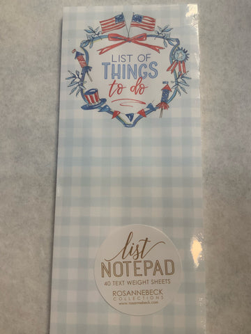 Red, White, & Blue Notepad of Things To Do