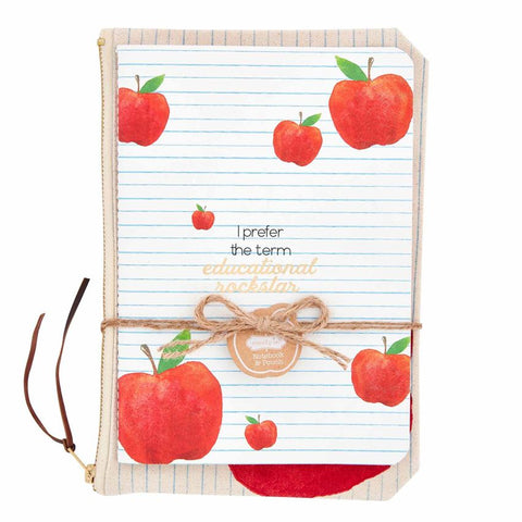 Apple Teacher Notebook & Pouch Set