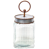 Natural Ridged Glass Jar - Medium