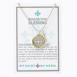 Benedictine Blessing Gold Rim Necklace