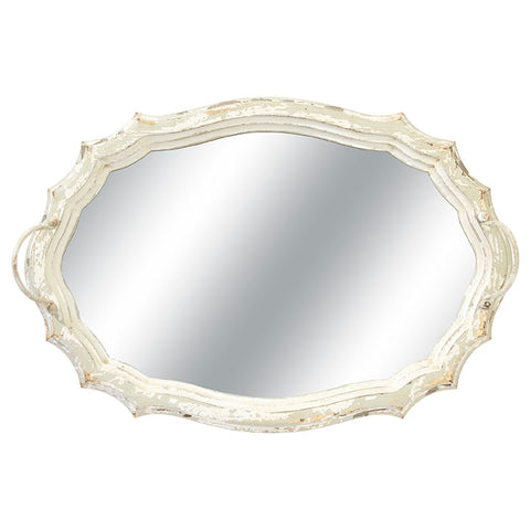 Distressed Gray Mirror Tray